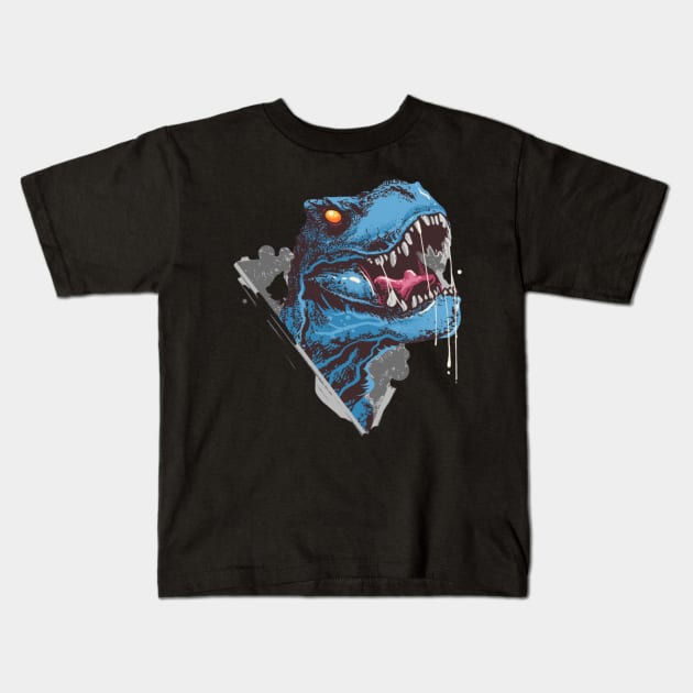 Furious dino Kids T-Shirt by Rakos_merch